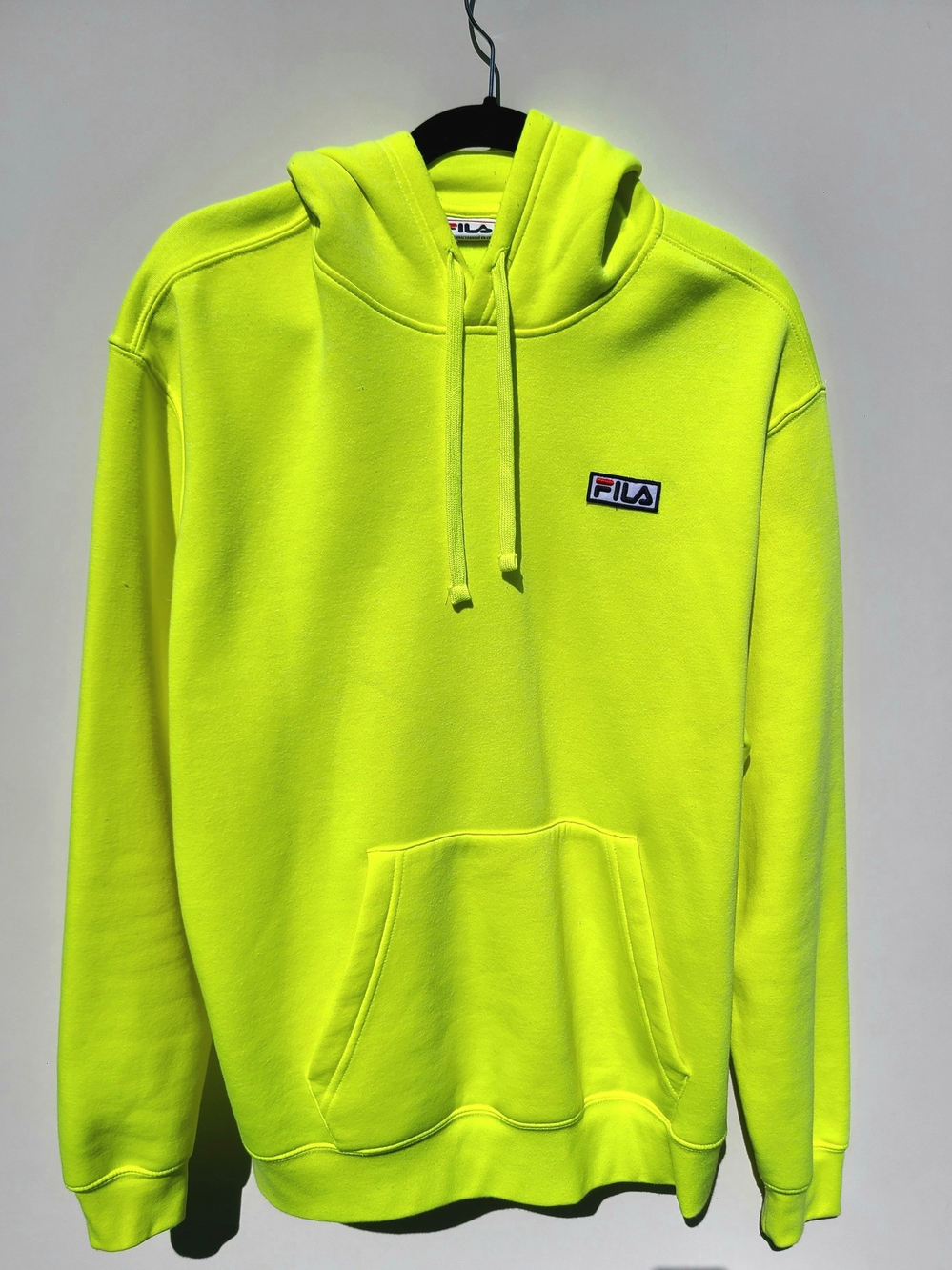 FILA Algot Fleece Hoodie - Neon Yellow (Size M)